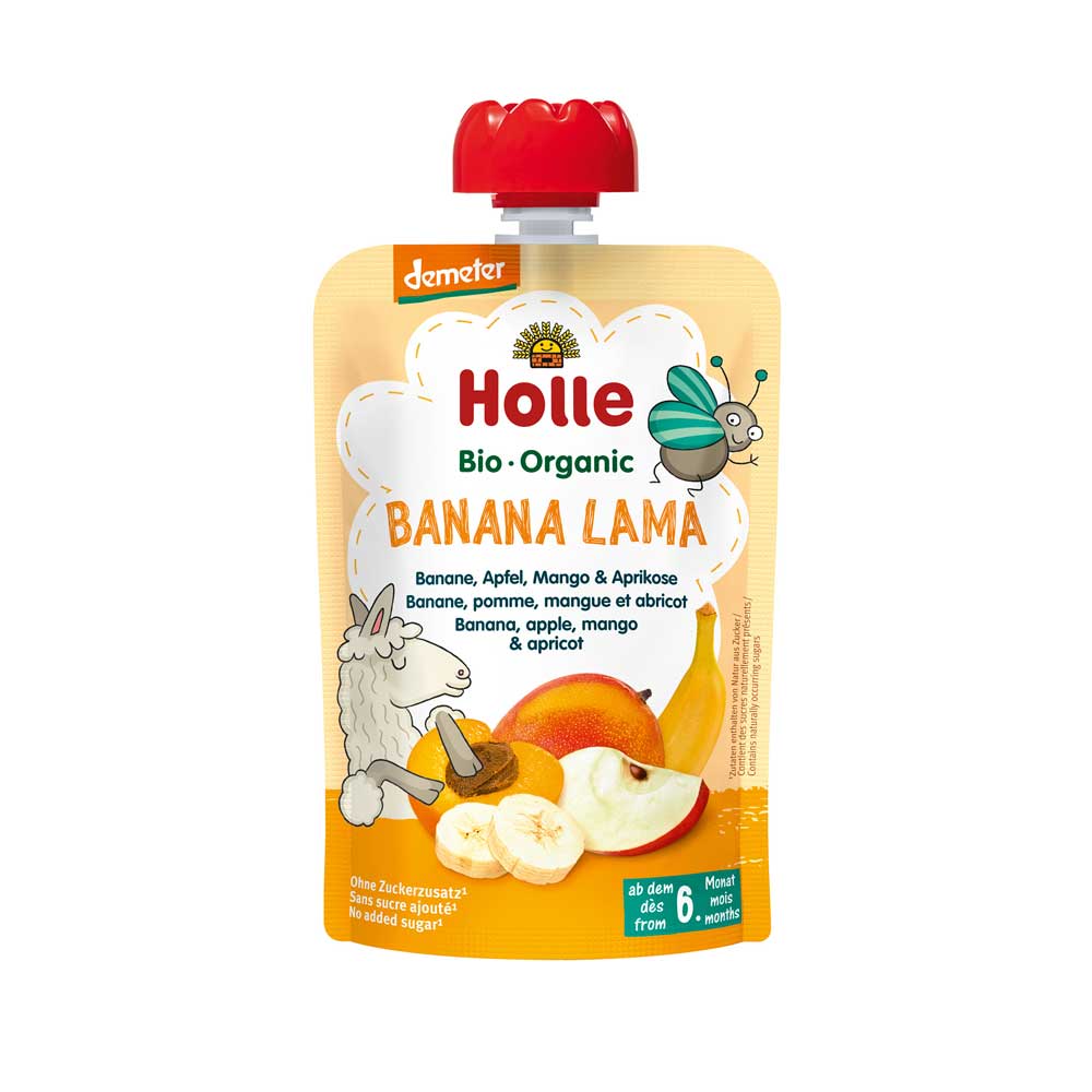 mus bananowa lama owocowy dla dzieci bio holle100g - sklepzdrowedziecko.pl