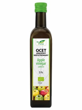 Ocet Jabłkowy Ekologiczny 5% Niefiltrowany Bioplanet 500 ml