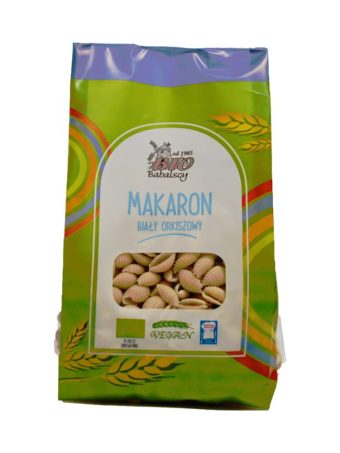 Makaron orkiszowy biały muszelki Raw Food Bio Babalscy 400 g