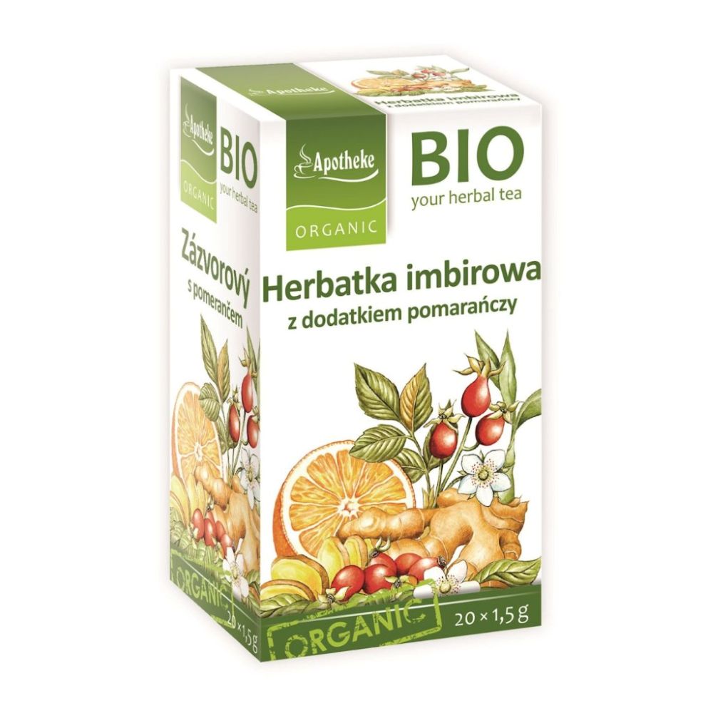 herbatka imbirowa z pomarańczą saszetki eko apotheke 20 x 1,5 - sklepzdrowedziecko.pl